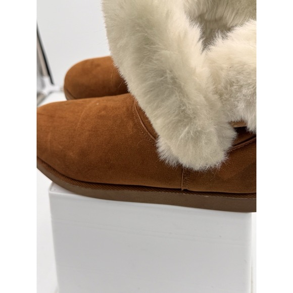 Y2K Juicy Couture King Chestnut Brown Fur Boots Women's Size 8 Ankle Booties - Picture 3 of 9